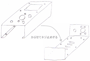 自作アルミケース（アルミボックス）の概略形状及び部品構成