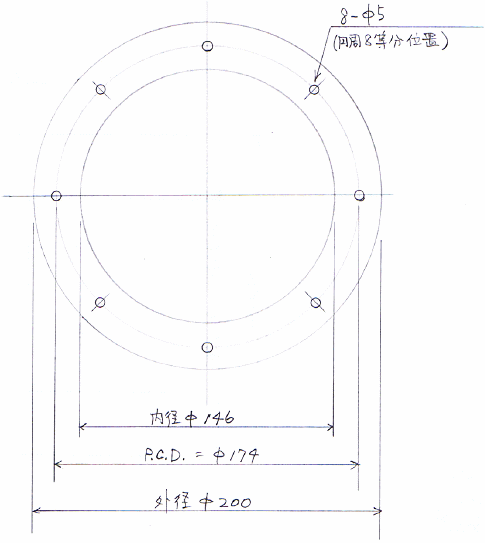 スピーカ自作用マウントベース（真鍮板 C2801P t3.0）の製作図面