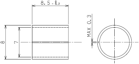 薄板銅板製のボビンシールドの製作用図面｜タフピッチ銅板（C1100P t0.5）