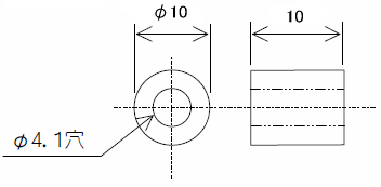 カラー 黄銅（快削真鍮丸棒 C3604B）の概略図面