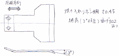 押さえ金具（押え板ばね） 焼入れリボン鋼帯（焼入鋼帯） QSK-5 t0.45の概略図面