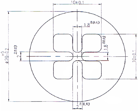 SK5押さえ板（試料固定治具） 焼入れリボン鋼帯（焼入鋼帯） QSK-5 t0.1の概略図面