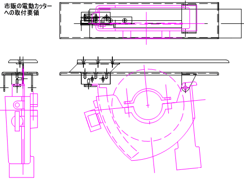 電動カッターへの取付要領