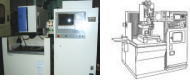 ワイヤー放電加工機の参考写真・模式図